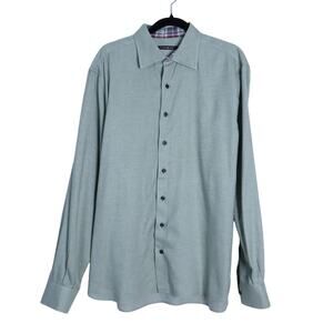 HAMMER MADE Flannel Dress Shirt Green Long Sleeve Button Up Men's XL/17.5